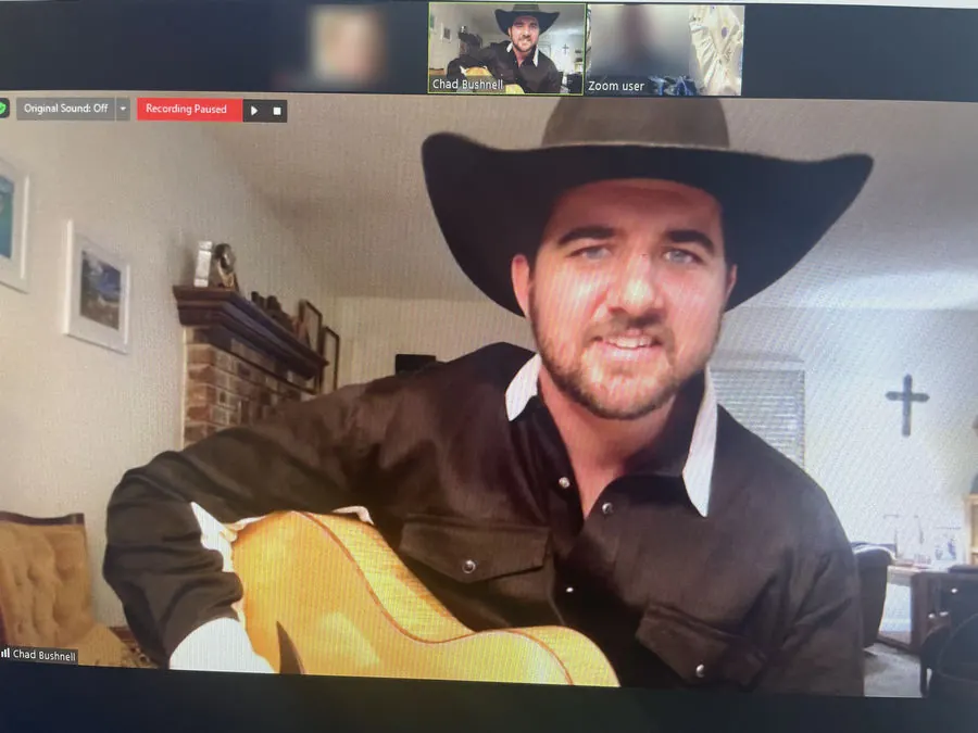 Chad Bushnell gives a Harmony & Healing visit to a sick patient